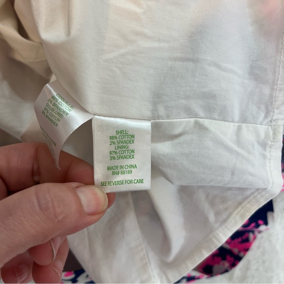 Lilly Pulitzer FIESTA STRETCH DRESS Nauti Navy Pink Beyond The Sea Shift Size 2 - Picture 7 of 12